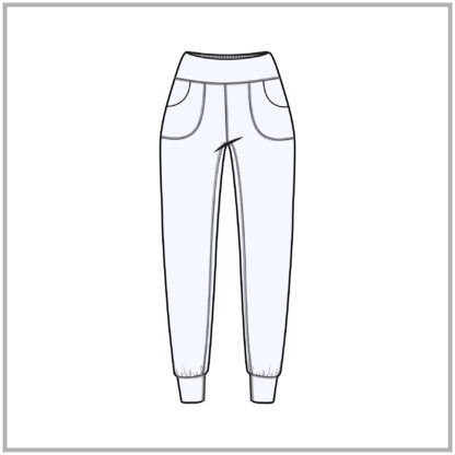 Womens Slim Fit Pocketed Jogger front cad flat