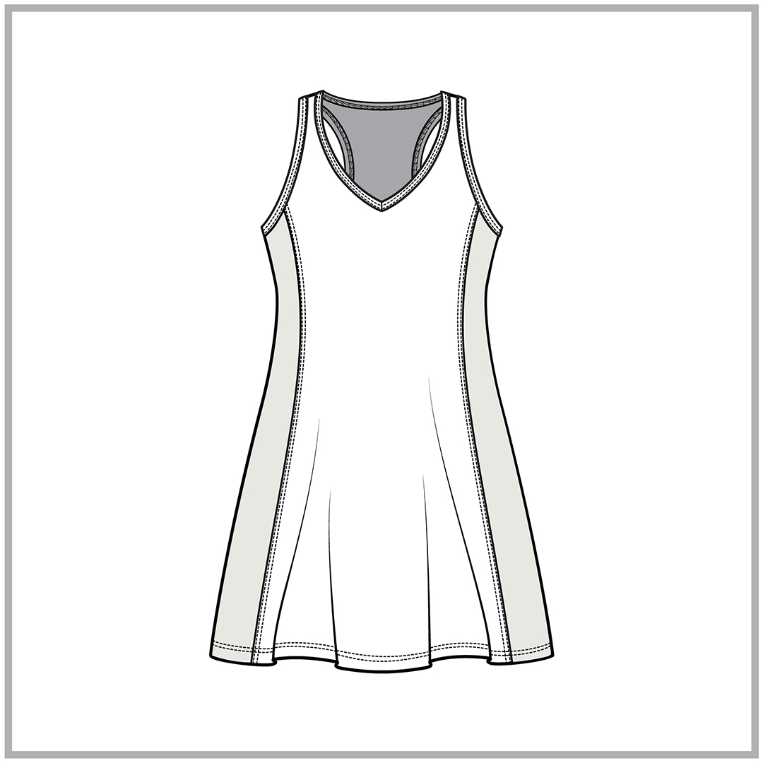 Womens V-neck Racerback Active Dress - The Apparel Agency